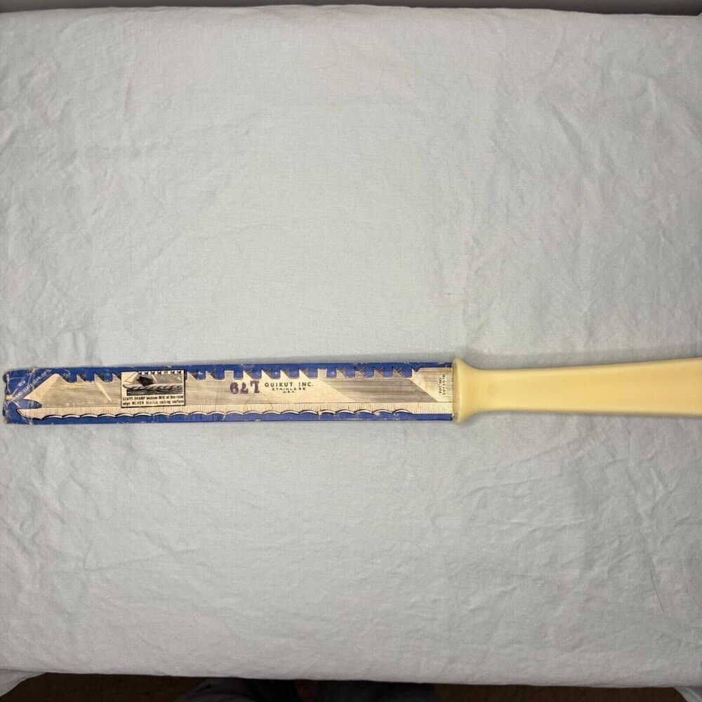 Vintage Quikut Quikkle Knife USA Chefs Slicing Bread Frozen Carving Food Blade
